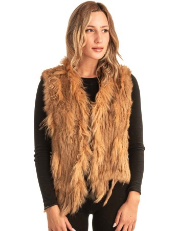 Γνήσια Γυναικεία Φυσική Γούνα Γιλέκο - T42