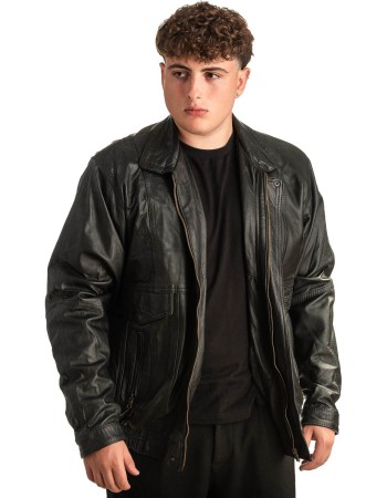 Γνήσιο Ανδρικό Δερμάτινο Μπουφάν - T421