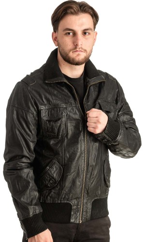 Γνήσιο Ανδρικό Δερμάτινο Μπουφάν - T424