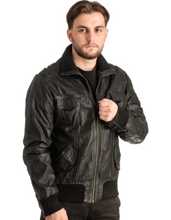 Γνήσιο Ανδρικό Δερμάτινο Μπουφάν - T424