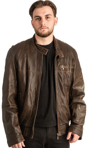 Γνήσιο Ανδρικό Δερμάτινο Μπουφάν - T426