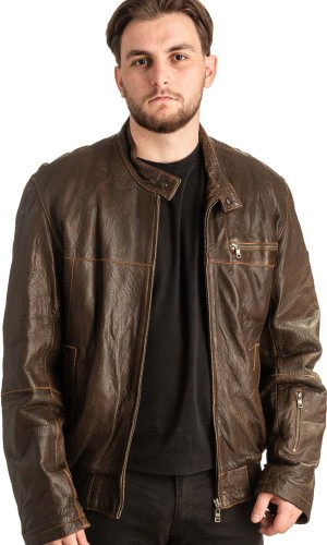 Γνήσιο Ανδρικό Δερμάτινο Μπουφάν - T426