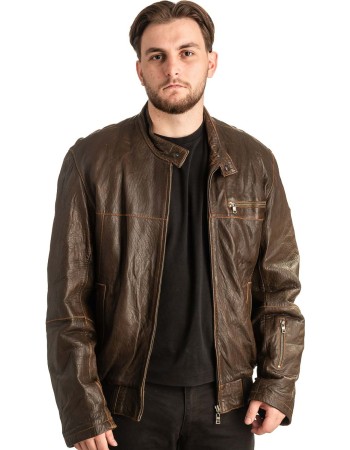 Γνήσιο Ανδρικό Δερμάτινο Μπουφάν - T426