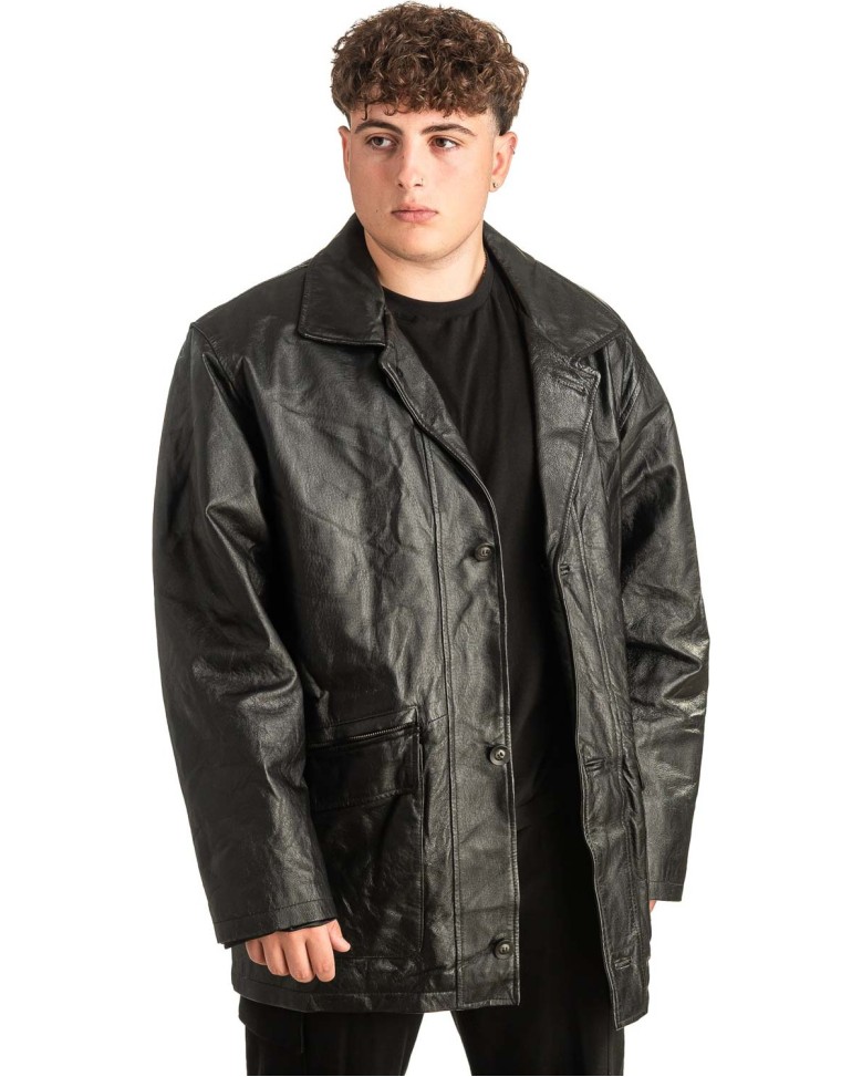 Γνήσιο Ανδρικό Δερμάτινο Μπουφάν - T458