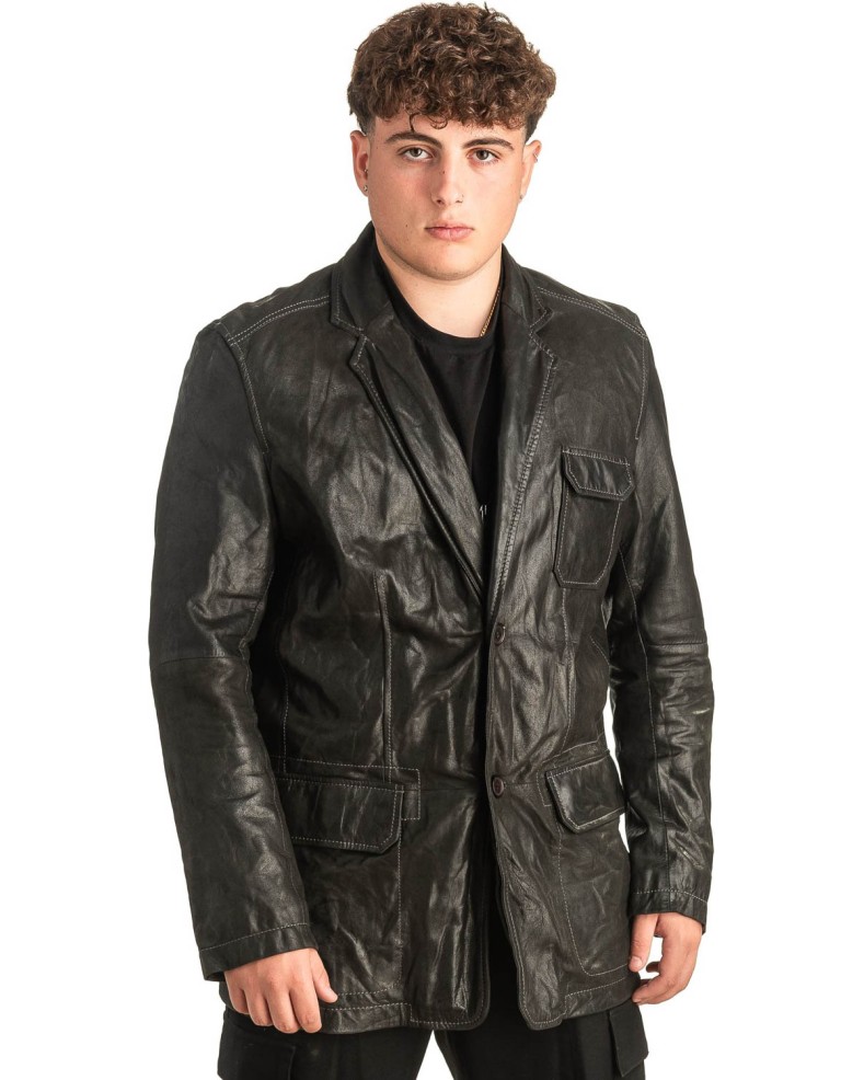 Γνήσιο Ανδρικό Δερμάτινο Σακάκι - T482