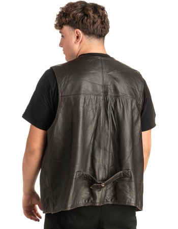 Γνήσιο Ανδρικό Δερμάτινο Γιλέκο - T489