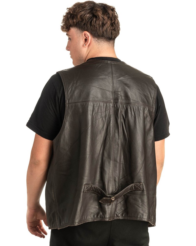 Γνήσιο Ανδρικό Δερμάτινο Γιλέκο - T489