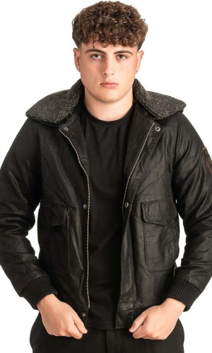 Γνήσιο Ανδρικό Δερμάτινο Μπουφάν - T490