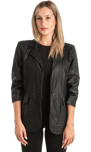 Δερμάτινο Γυναικείο Σακάκι - T496