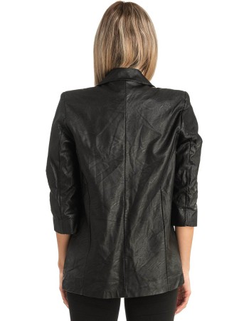 Δερμάτινο Γυναικείο Σακάκι - T496