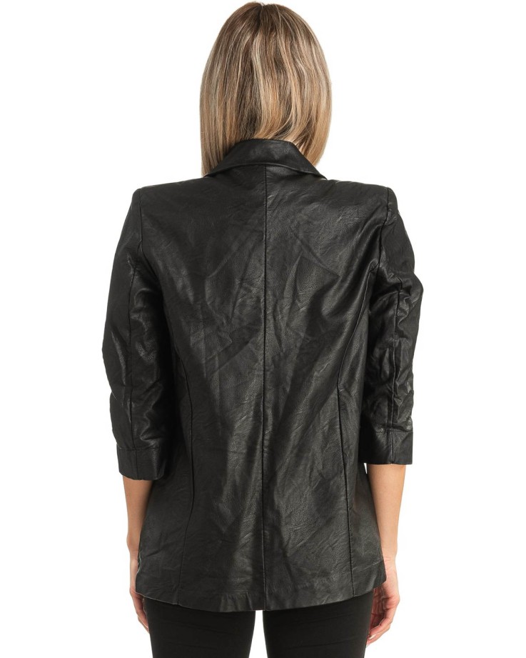 Δερμάτινο Γυναικείο Σακάκι - T496