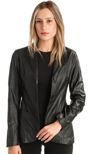 Δερμάτινο Γυναικείο Σακάκι - T497