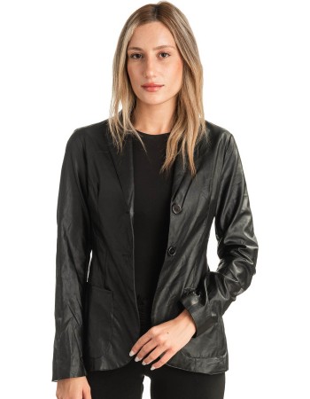 Δερμάτινο Γυναικείο Σακάκι - T497
