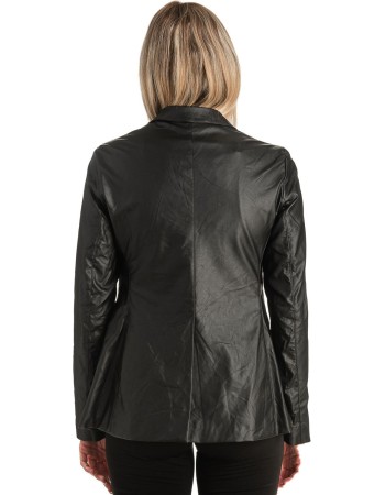 Δερμάτινο Γυναικείο Σακάκι - T497