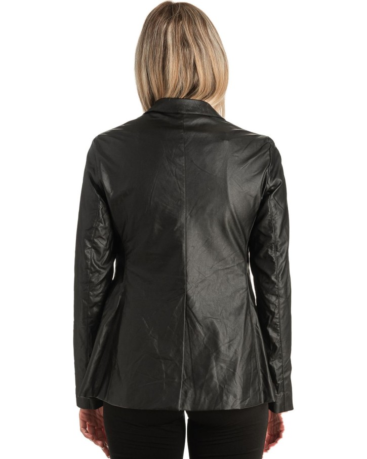 Δερμάτινο Γυναικείο Σακάκι - T497