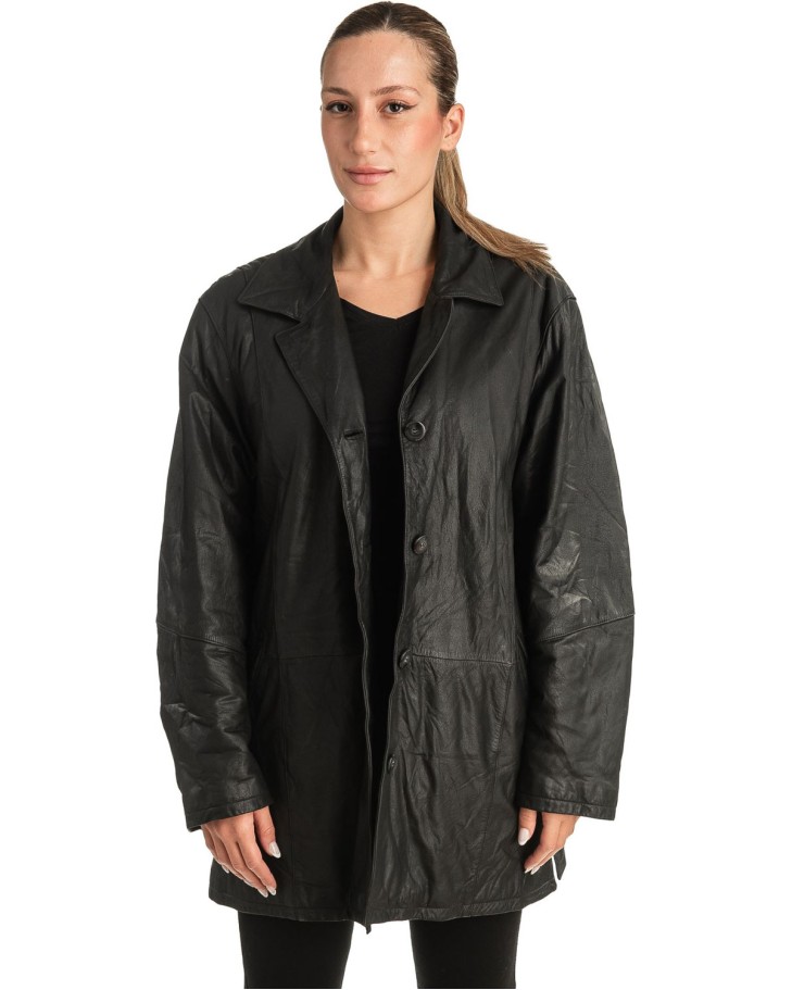 Γνήσιο Γυναικέιο Δερμάτινο Μπουφάν - T505