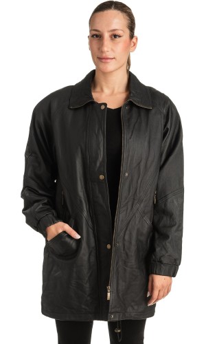 Γνήσιο Γυναικέιο Δερμάτινο Μπουφάν - T506