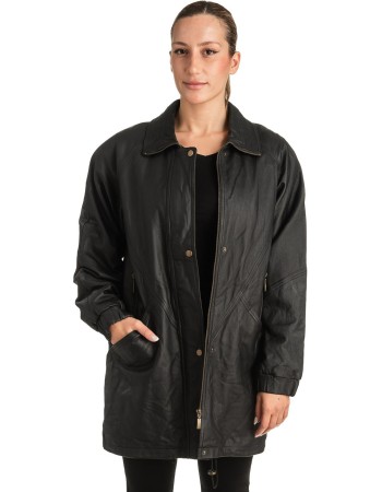 Γνήσιο Γυναικέιο Δερμάτινο Μπουφάν - T506