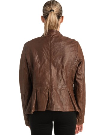 Γνήσιο Γυναικέιο Δερμάτινο Σακάκι - T508