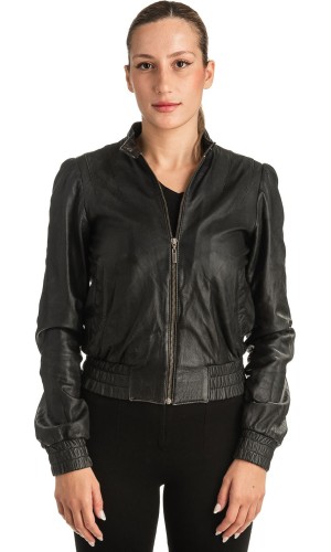 Γνήσιο Γυναικέιο Δερμάτινο Μπουφάν - T510