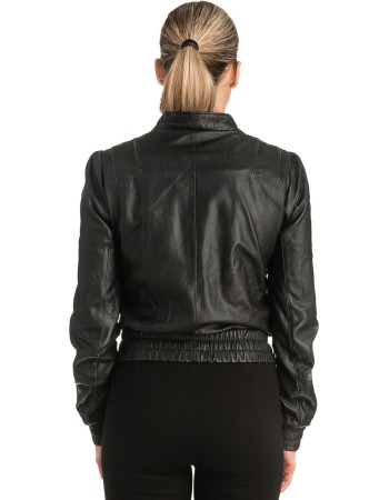 Γνήσιο Γυναικέιο Δερμάτινο Μπουφάν - T510