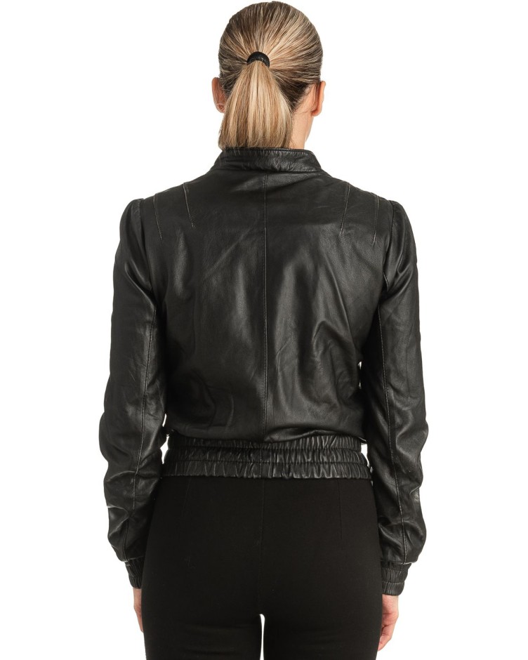 Γνήσιο Γυναικέιο Δερμάτινο Μπουφάν - T510