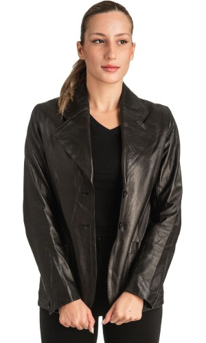 Γνήσιο Γυναικέιο Δερμάτινο Σακάκι - T511