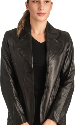 Γνήσιο Γυναικέιο Δερμάτινο Σακάκι - T511