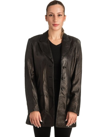 Γνήσιο Γυναικέιο Δερμάτινο Παλτό - T515