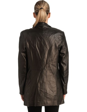 Γνήσιο Γυναικέιο Δερμάτινο Παλτό - T515
