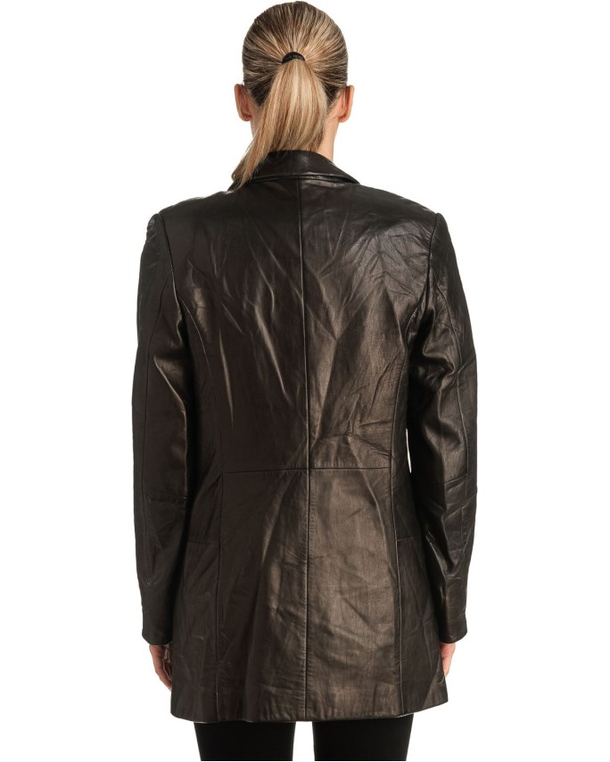 Γνήσιο Γυναικέιο Δερμάτινο Παλτό - T515