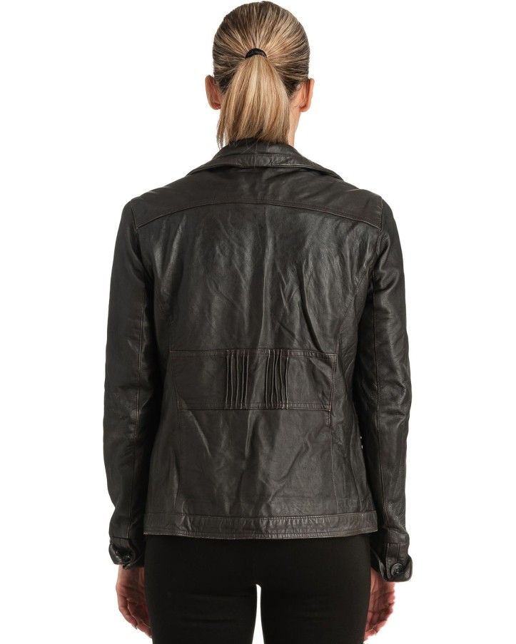 Γνήσιο Γυναικέιο Δερμάτινο Μπουφάν - T516