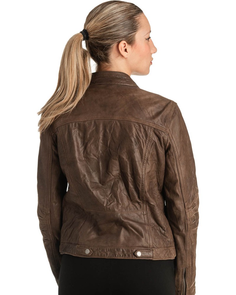 Γνήσιο Γυναικέιο Δερμάτινο Μπουφάν - T520