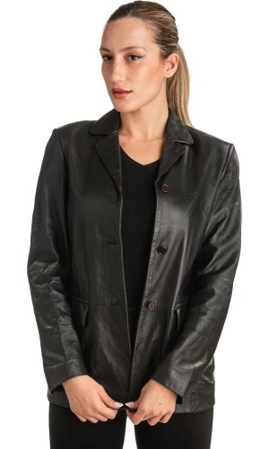 Γνήσιο Γυναικέιο Δερμάτινο Σακάκι - T524