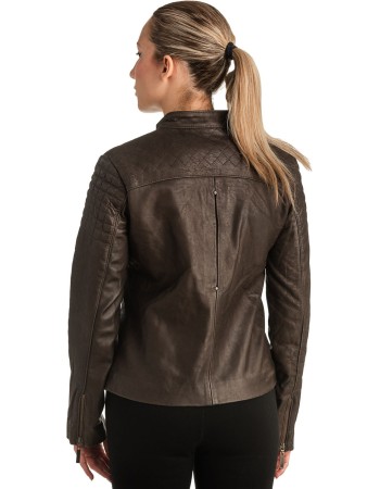 Γνήσιο Γυναικέιο Δερμάτινο Μπουφάν - T526