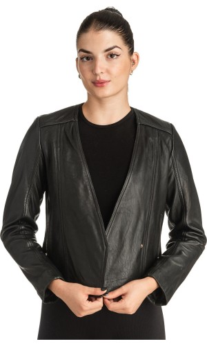 Γνήσιο Γυναικέιο Δερμάτινο Μπουφάν - T533