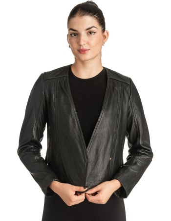 Γνήσιο Γυναικέιο Δερμάτινο Μπουφάν - T533