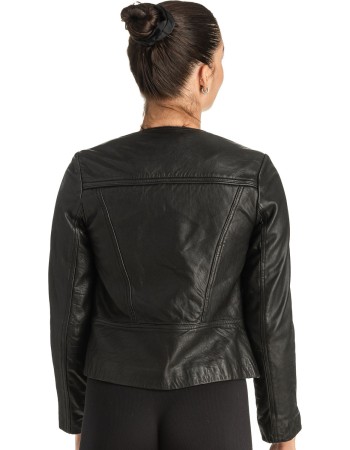 Γνήσιο Γυναικέιο Δερμάτινο Μπουφάν - T533