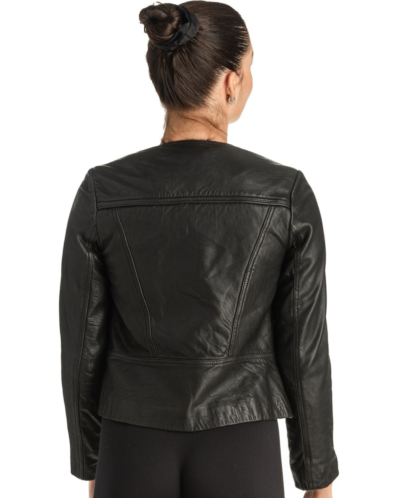 Γνήσιο Γυναικέιο Δερμάτινο Μπουφάν - T533