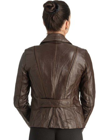 Γνήσιο Γυναικέιο Δερμάτινο Σακάκι - T538