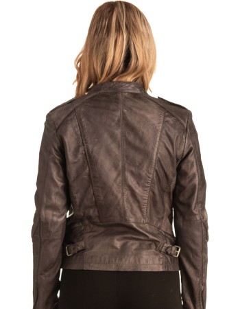 Γνήσιο Γυναικέιο Δερμάτινο Μπουφάν - T539