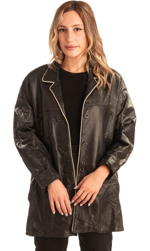 Γνήσιο Γυναικέιο Δερμάτινο Σακάκι - T542