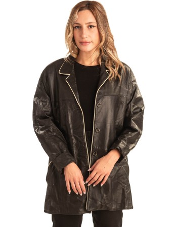 Γνήσιο Γυναικέιο Δερμάτινο Σακάκι - T542