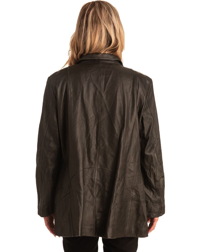 Γνήσιο Γυναικέιο Δερμάτινο Μπουφάν - T544