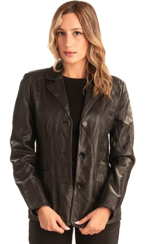 Γνήσιο Γυναικέιο Δερμάτινο Σακάκι - T546