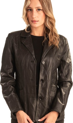 Γνήσιο Γυναικέιο Δερμάτινο Σακάκι - T546