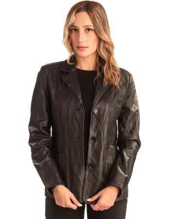 Γνήσιο Γυναικέιο Δερμάτινο Σακάκι - T546