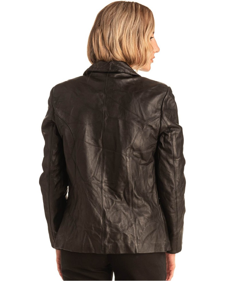 Γνήσιο Γυναικέιο Δερμάτινο Σακάκι - T546