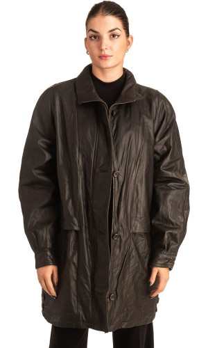 Γνήσιο Γυναικέιο Δερμάτινο Μπουφάν - T548