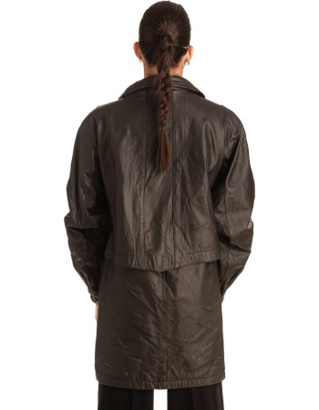 Γνήσιο Γυναικέιο Δερμάτινο Μπουφάν - T548